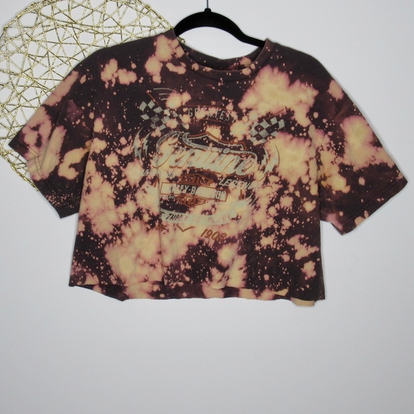 Harley Davidson Custom Bleach Crop Top - Picture 4 of 6